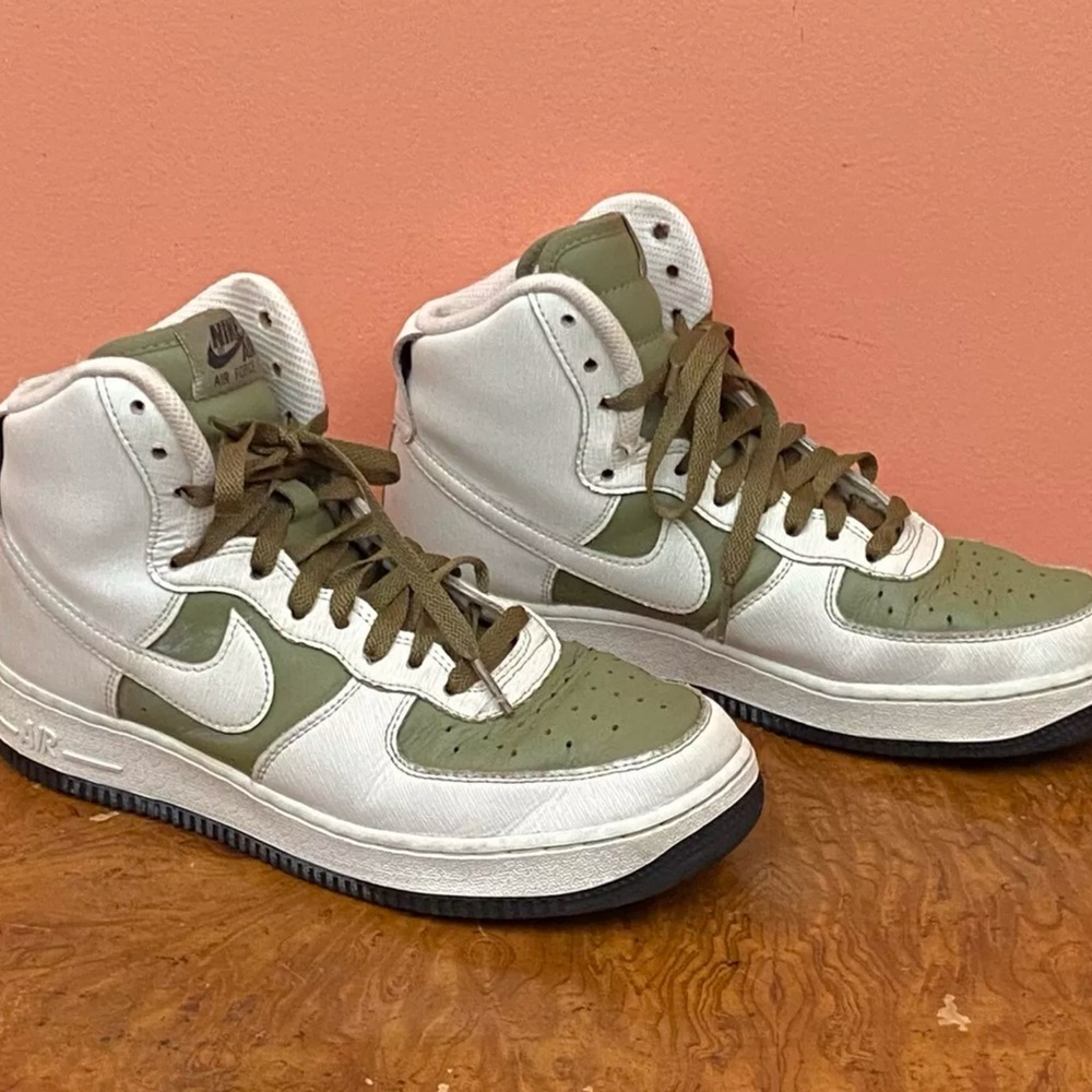 Nike Air Force 1 High ID By You Men Size 8 White Green AQ3771-994 Missing Strap